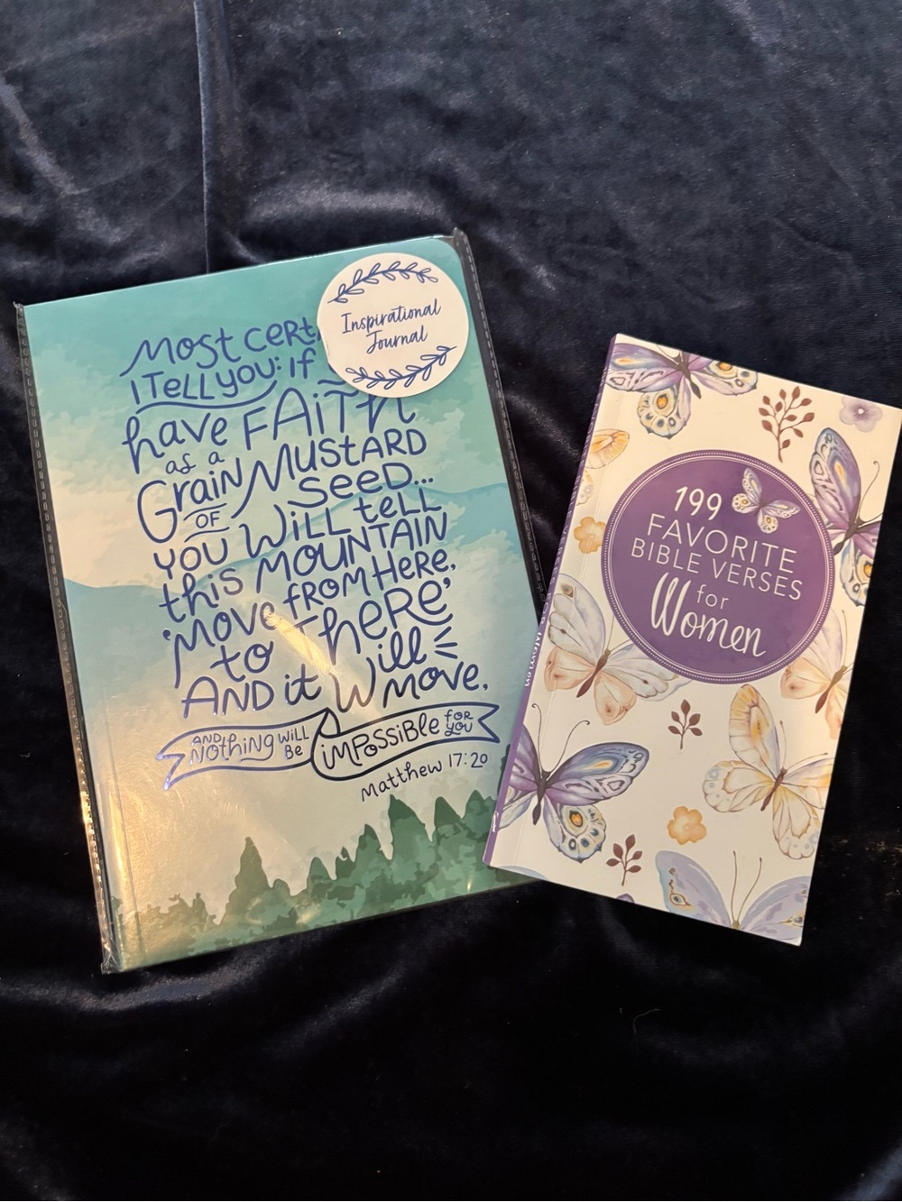 Inspirational Journal & "199 Favorite Bible Verses for Women" - Blue, Purple